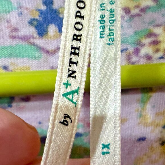 Anthropologie Odetta Embroidered Boho Top Purple Plus 1X Easter Spring Travel - Picture 6 of 11